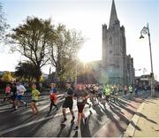 29 October 2017; Runners pass St Patrick's Cathedral during the SSE Airtricity Dublin Marathon 2017 in Dublin City. 20,000 runners took to the Fitzwilliam Square start line to participate in the 38th running of the SSE Airtricity Dublin Marathon, making it the fifth largest marathon in Europe. Photo by Cody Glenn/Sportsfile