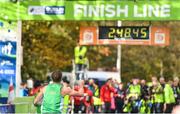 29 October 2017; A competitor approaches the finish line during the SSE Airtricity Dublin Marathon, where 20,000 runners who took to the Fitzwilliam Square start line to participate in the 38th running of the SSE Airtricity Dublin Marathon, making it the fifth largest marathon in Europe. Photo by Ramsey Cardy/Sportsfile