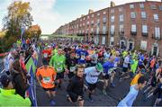 29 October 2017; A view of the 20,000 runners who took to the Fitzwilliam Square start line to participate in the 38th running of the SSE Airtricity Dublin Marathon, making it the fifth largest marathon in Europe. Photo by Sam Barnes/Sportsfile