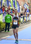 29 October 2017; John Whelan of Shercock AC, Co Cavan, crosses the finish line during the SSE Airtricity Dublin Marathon 2017 at Merrion Square in Dublin City. 20,000 runners took to the Fitzwilliam Square start line to participate in the 38th running of the SSE Airtricity Dublin Marathon, making it the fifth largest marathon in Europe. Photo by Sam Barnes/Sportsfile