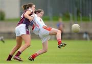 25 August 2012; Eimear Scally, Cork, in action against Megan Heneghan, Galway. All Ireland U16 ‘A’ Championship Final, Cork v Galway, MacDonagh Park, Nenagh, Co. Tipperary. Picture credit: Matt Browne / SPORTSFILE