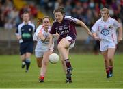 25 August 2012; Ciara Burke, Galway, in action against Ciara O'Rourke, Cork. All Ireland U16 ‘A’ Championship Final, Cork v Galway, MacDonagh Park, Nenagh, Co. Tipperary. Picture credit: Matt Browne / SPORTSFILE