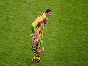 26 August 2012; Colm McFadden and Patrick McBrearty, Donegal, celebrate after the game. GAA Football All-Ireland Senior Championship Semi-Final, Cork v Donegal, Croke Park, Dublin. Picture credit: Dáire Brennan / SPORTSFILE