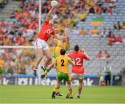 26 August 2012; Alan O'Connor and Paul Kerrigan, 12, Cork, in action against Neil Gallagher and Paddy McGrath, 2, Donegal. GAA Football All-Ireland Senior Championship Semi-Final, Cork v Donegal, Croke Park, Dublin. Picture credit: Matt Browne / SPORTSFILE