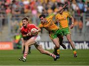 26 August 2012; Eoin Cadogan, Cork, in action against Patrick McBrearty, Donegal. GAA Football All-Ireland Senior Championship Semi-Final, Cork v Donegal, Croke Park, Dublin. Picture credit: Oliver McVeigh / SPORTSFILE