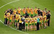26 August 2012; Donegal manager Jim McGuinness speaks to his players before the game. GAA Football All-Ireland Senior Championship Semi-Final, Cork v Donegal, Croke Park, Dublin. Picture credit: Dáire Brennan / SPORTSFILE