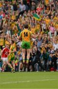26 August 2012; The Donegal captain Michael Murphy celebrates at the final whistle. GAA Football All-Ireland Senior Championship Semi-Final, Cork v Donegal, Croke Park, Dublin. Picture credit: Ray McManus / SPORTSFILE