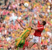 26 August 2012; ColmMcFadden, Donegal, in action against Ray Carey, Cork. GAA Football All-Ireland Senior Championship Semi-Final, Cork v Donegal, Croke Park, Dublin. Picture credit: Oliver McVeigh / SPORTSFILE