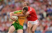 26 August 2012; Leo McLoone, Donegal, in action against Paudie Kissane, Cork. GAA Football All-Ireland Senior Championship Semi-Final, Cork v Donegal, Croke Park, Dublin. Picture credit: Ray McManus / SPORTSFILE