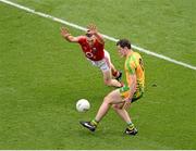 26 August 2012; Patrick McBrearty, Donegal, in action against Noel O'Leary, Cork. GAA Football All-Ireland Senior Championship Semi-Final, Cork v Donegal, Croke Park, Dublin. Picture credit: Dáire Brennan / SPORTSFILE