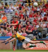 26 August 2012; Shane Hennelly, Mayo, in action against Jason Daly, Meath. Electric Ireland GAA Football All-Ireland Minor Championship Semi-Final, Meath v Mayo, Croke Park, Dublin. Picture credit: Oliver McVeigh / SPORTSFILE