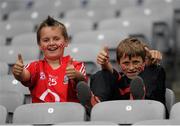 26 August 2012; 26 August 2012; Two young Cork fans before the start of the game. GAA Football All-Ireland Senior Championship Semi-Final, Cork v Donegal, Croke Park, Dublin. Picture credit: Tomas Greally / SPORTSFILE