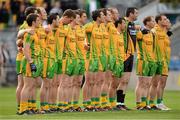 26 August 2012; The Donegal team stand for the National Anthem. GAA Football All-Ireland Senior Championship Semi-Final, Cork v Donegal, Croke Park, Dublin. Picture credit: Ray McManus / SPORTSFILE