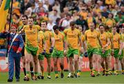 26 August 2012; Donegal captain Michael Murphy leads the team behind The Artane Boys Band in the pre match parade. GAA Football All-Ireland Senior Championship Semi-Final, Cork v Donegal, Croke Park, Dublin. Picture credit: Ray McManus / SPORTSFILE
