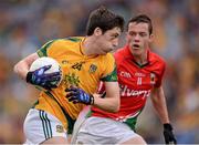 26 August 2012; Patrick Kennelly, Meath, in action against Stephen Coen, Mayo. Electric Ireland GAA Football All-Ireland Minor Championship Semi-Final, Meath v Mayo, Croke Park, Dublin. Picture credit: Ray McManus / SPORTSFILE
