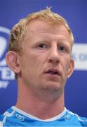 27 August 2012; Leinster's Leo Cullen speaking to the media during a press conference ahead of their Celtic League Round 1 match against Scarlets on Saturday, September 1st. Thornfields, UCD, Belfield, Dublin. Picture credit: Pat Murphy / SPORTSFILE