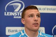 27 August 2012; Leinster's Andrew Conway speaking to the media during a press conference ahead of their Celtic League Round 1 match against Scarlets on Saturday, September 1st. Thornfields, UCD, Belfield, Dublin. Picture credit: Pat Murphy / SPORTSFILE