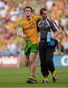 26 August 2012; Patrick McBrearty, Donegal, helped off the field with an injury late in the game. GAA Football All-Ireland Senior Championship Semi-Final, Cork v Donegal, Croke Park, Dublin. Picture credit: Oliver McVeigh / SPORTSFILE