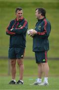 28 August 2012; Munster head coach Rob Penney, left, and forwards coach Anthony Foley during squad training ahead of their Celtic League, Round 1, match against Edinburgh on Saturday. Munster Rugby Squad Training, Univeristy of Limerick, Limerick. Picture credit: Brendan Moran / SPORTSFILE