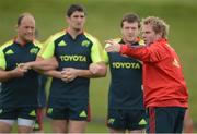 28 August 2012; Munster backs coach Simon Mannix issues instructions during squad training ahead of their Celtic League, Round 1, match against Edinburgh on Saturday. Munster Rugby Squad Training, Univeristy of Limerick, Limerick. Picture credit: Brendan Moran / SPORTSFILE