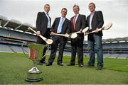 28 August 2012; The 40th Annual One Direct Kilmacud Crokes All-Ireland Senior Hurling Sevens Competition was launched today in Croke Park. In attendance at the launch are, from left, former Kilkenny hurler Eddie Brennan, Kilmacud Crokes Hurling Chairman Peter Walsh, One Direct Managing Director David Egan and former Galway hurler Ollie Canning. Croke Park, Dublin. Picture credit: Barry Cregg / SPORTSFILE