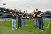 28 August 2012; The 40th Annual One Direct Kilmacud Crokes All-Ireland Senior Hurling Sevens Competition was launched today in Croke Park. In attendance at the launch are, from left, Oisín O'Rorke, Dublin, Niall Corcoran, Dublin, Robert Muphy, Dublin, Bill O'Carroll, Dublin, Caolan Conway, Dublin, and Jack Dougan, Kilmacud Crokes. Croke Park, Dublin. Picture credit: Barry Cregg / SPORTSFILE