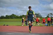 28 August 2012; Munster's Donncha O'Callaghan leaves the pitch after squad training ahead of their Celtic League, Round 1, match against Edinburgh on Saturday. Munster Rugby Squad Training, Univeristy of Limerick, Limerick. Picture credit: Brendan Moran / SPORTSFILE