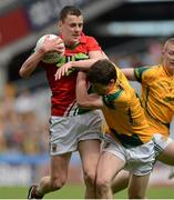 26 August 2012; Diarmuid O'Connor, Mayo, in action against Padraic Harnan, Meath. Electric Ireland GAA Football All-Ireland Minor Championship Semi-Final, Meath v Mayo, Croke Park, Dublin. Picture credit: Oliver McVeigh / SPORTSFILE