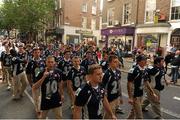 30 August 2012; The Villanova team during the parade ahead of the Global Ireland Football Tournament 2012. Global Ireland Football Tournament 2012, Parade, Dawson Street, Dublin. Picture credit: Pat Murphy / SPORTSFILE