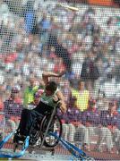 31 August 2012; Ireland's John McCarthy, from Dunmanway, Co. Cork, competes in the club throw - F51 final. London 2012 Paralympic Games, Athletics, Olympic Stadium, Olympic Park, Stratford, London, England. Picture credit: Brian Lawless / SPORTSFILE