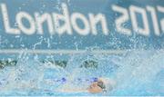 31 August 2012; Ireland's Laurence McGivern, from Rostrevor, Co. Down, competes in the men's 100m backstroke - S9 final. London 2012 Paralympic Games, Swimming, Aquatics Centre, Olympic Park, Stratford, London, England. Picture credit: Brian Lawless / SPORTSFILE