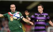 31 August 2012; Dan Murray, Cork City, in action against Ciaran Kilduff, Shamrock Rovers. Airtricity League Premier Division, Cork City v Shamrock Rovers, Turners Cross, Co. Cork. Picture credit: David Maher / SPORTSFILE