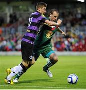 31 August 2012; Ronan Finn, Shamrock Rovers, in action against Dan Murray, Cork City. Airtricity League Premier Division, Cork City v Shamrock Rovers, Turners Cross, Co. Cork. Picture credit: David Maher / SPORTSFILE
