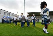31 August 2012; The Notre Dame High School Band march onto the pitch before the game. Global Ireland Football Tournament 2012, Notre Dame High School, California v Hamilton High School, Arizona, Parnell Park, Dublin. Picture credit: Brendan Moran / SPORTSFILE