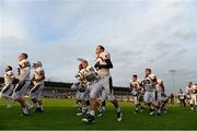 31 August 2012; The Hamilton High School team leave the pitch after their pre-match warm-up. Global Ireland Football Tournament 2012, Notre Dame High School, California v Hamilton High School, Arizona, Parnell Park, Dublin. Picture credit: Brendan Moran / SPORTSFILE
