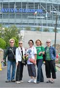 1 September 2012; Notre Dame supporters, from left, Kay Fullerton, Rita Richardson, Peggy Lepenna, Kathy Ormiston and Jane Reagan all from Grand Rapids, Michigan, at the game. NCAA Emerald Isle Classic, Notre Dame v Navy, Aviva Stadium, Lansdowne Road, Dublin. Picture credit: Brendan Moran / SPORTSFILE