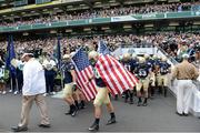 1 September 2012; The Navy team make their way onto the pitch before the game. NCAA Emerald Isle Classic, Navy v Notre Dame, Aviva Stadium, Lansdowne Road, Dublin. Picture credit: Brendan Moran / SPORTSFILE