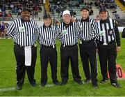 31 August 2012; The officials before the game. Global Ireland Football Tournament 2012, Notre Dame Prep, Scottsdale, Arizona v Father Judge, Philadelphia. Pairc Tailteann, Navan, Co. Meath. Picture credit: Pat Murphy / SPORTSFILE