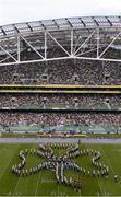 1 September 2012; The University of Notre Dame marching band preform during the half-time break. NCAA Emerald Isle Classic, Notre Dame v Navy, Aviva Stadium, Lansdowne Road, Dublin. Picture credit: Stephen McCarthy / SPORTSFILE