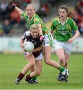 1 September 2012; Sinead Burke, Galway, in action against Julie Brosnan and Cait Lynch, 2, Kerry. TG4 All-Ireland Ladies Football Senior Championship Semi-Final, Kerry v Galway, St. Brendan’s Park, Birr, Co. Offaly. Matt Browne / SPORTSFILE