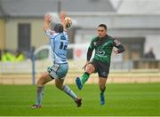 1 September 2012; Miah Nikora, Connacht, in action against Gareth Davis, Cardiff Blues. Celtic League, Round 1, Connacht v Cardiff Blues, The Sportsground, College Road, Galway. Picture credit: Barry Cregg / SPORTSFILE