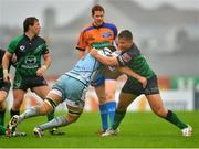 1 September 2012; Ethienne Reynecke, Connacht, in action against Robin Copeland, Cardiff Blues. Celtic League, Round 1, Connacht v Cardiff Blues, The Sportsground, College Road, Galway. Picture credit: Barry Cregg / SPORTSFILE