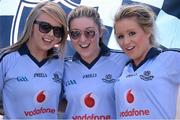 2 September 2012; Dublin supporters, from left, Niamh Delappe, Nicola Farrelly and Aisling Delappe, from Bohernabreena, Dublin, ahead of the game. GAA Football All-Ireland Senior Championship Semi-Final, Dublin v Mayo, Croke Park, Dublin. Picture credit: Stephen McCarthy / SPORTSFILE