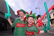 2 September 2012; Mayo supporters Daniel Tuohy, left, age 8, with his brother Ronon, age 6, from Bonniconlon, Co. Mayo, ahead of the game. GAA Football All-Ireland Senior Championship Semi-Final, Dublin v Mayo, Croke Park, Dublin. Picture credit: David Maher / SPORTSFILE