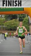 2 September 2012; Sean Hehir, Rathfarnham W.S.A.F. A.C., Dublin, crosses the line to finish in third place in the Woodie’s DIY Half Marathon Championships of Ireland. Presentation College, Athenry, Co. Galway. Picture credit: Barry Cregg / SPORTSFILE