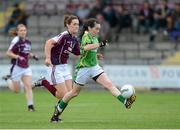 1 September 2012; Sarah Houlihan, Kerry, in action against Emma Curley, Galway. TG4 All-Ireland Ladies Football Senior Championship Semi-Final, Kerry v Galway, St. Brendan’s Park, Birr, Co. Offaly. Matt Browne / SPORTSFILE