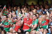 2 September 2012; Mayo supporters cheer their team on during the game. GAA Football All-Ireland Senior Championship Semi-Final, Dublin v Mayo, Croke Park, Dublin. Picture credit: David Maher / SPORTSFILE