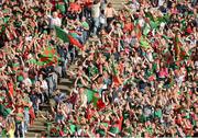 2 September 2012; Mayo supporters celebrate a score. GAA Football All-Ireland Senior Championship Semi-Final, Dublin v Mayo, Croke Park, Dublin. Picture credit: Dáire Brennan / SPORTSFILE
