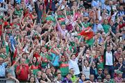 2 September 2012; Mayo supporters cheer after a score. GAA Football All-Ireland Senior Championship Semi-Final, Dublin v Mayo, Croke Park, Dublin. Picture credit: Brendan Moran / SPORTSFILE