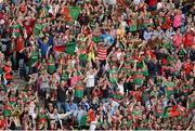 2 September 2012; Mayo supporters celebrate a late score. GAA Football All-Ireland Senior Championship Semi-Final, Dublin v Mayo, Croke Park, Dublin. Picture credit: Dáire Brennan / SPORTSFILE
